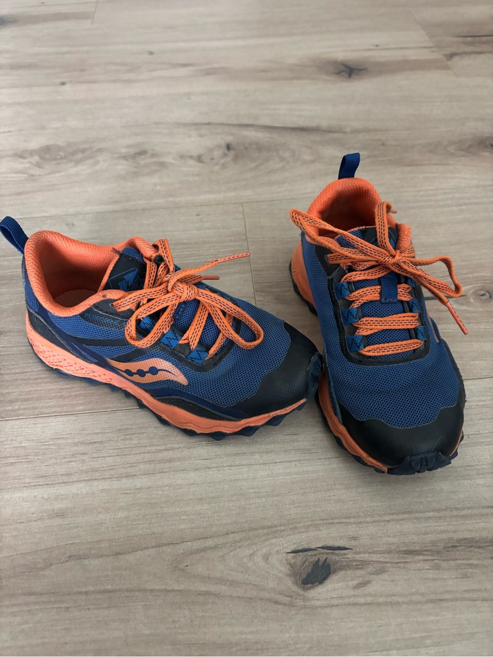 Saucony Kids Navy Blue and Orange Trail Runners
